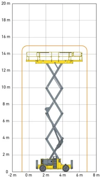 Haulotte HS15 E PRO<br />Noleggio piattaforma aerea versatile e potente. Con prestazioni eccellenti e garantisce sicurezza e facilità d'uso. 