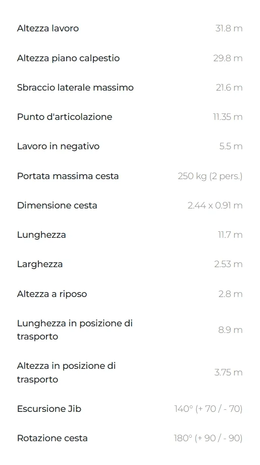noleggio piattaforma aerea semovente articolata 32m<br />adatta ad ogni terreno, robuta e sicura 